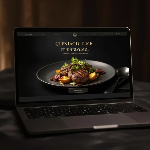 Maison Lumière fine-dining restaurant website mockup with online booking